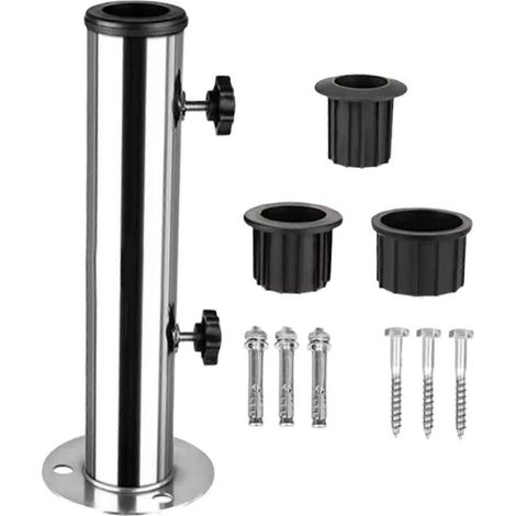 Pied de parasol tubulaire en acier inoxydable, pièce de rechange pour parasol de terrasse - Bon état (1/5)