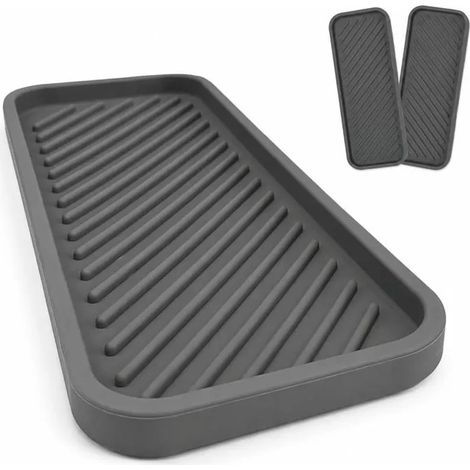 Lot de 2 organisateurs d'évier en silicone, antidérapants, multifonctions pour éponge, brosse et savon. (1/5)