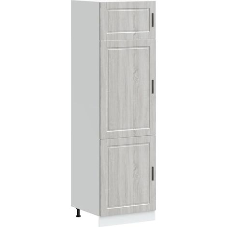 Armario de cocina de gran capacidad con prácticas puertas 60 x 57 x 207 cm en madera de ingeniería Sonoma gris 020050418 (1/5)