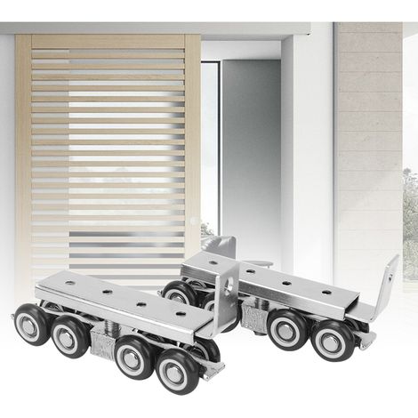 Paire de roulettes pour porte coulissante à 8 rouleaux, accessoires, roulettes de suspension, roulettes silencieuses (1/5)