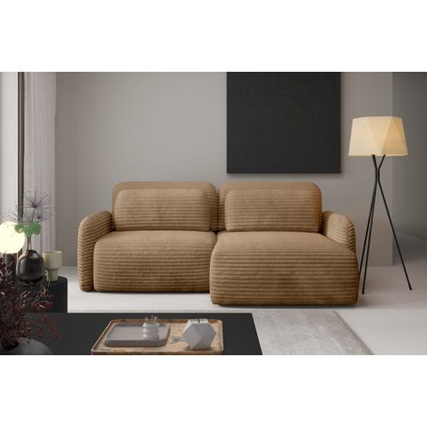 Ecksofa Schlafsofa Sofa SIMONE in Stoff Ambience Dune Ottomane Rechts (1/5)