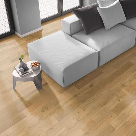 Parquet Massif Bois de Chêne Verni Mat - 18x125x400-1200mm - 1,8 m² - Aspect Rustic