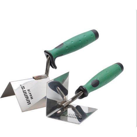 Lot de 2 Truelles d'Angle en Acier Inoxydable 80 x 60 mm - Truelle d'Angle Intérieure et Extérieure en - Spatule d'Angle avec Poignée Souple (1/4)
