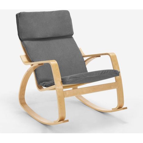 Sessel Schaukelstuhl Im Ergonomischen Skandinavischen Design Aalborg - Grau