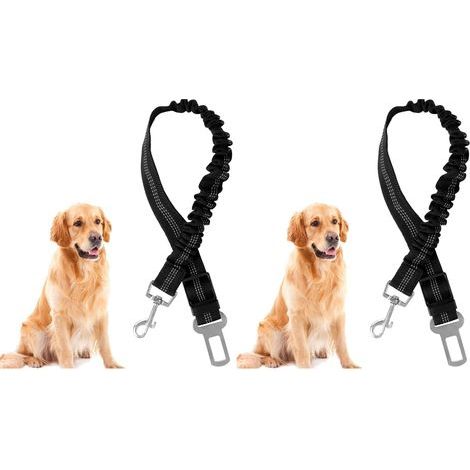 Ceinture de sécurité pour chien et chat avec absorption des chocs - Lot de 2 (1/5)
