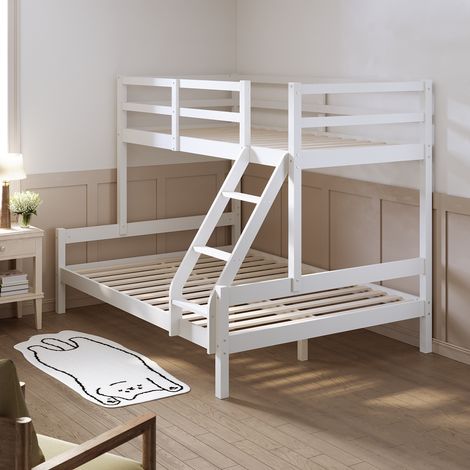 ELEGANT Bunk Bed for Triple Sleeper with Pine Wood Frame, Single & Double Bed Frame 145 x 200 x 155CM (1/4)
