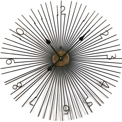 Versa Arniston Dekorative Wanduhr für die Küche, das Wohnzimmer, Esszimmer oder Schlafzimmer, Maßnahmen (H x L x B) 69 x 4 x 69 cm, Metall, Farbe: Schwarz (1/4)