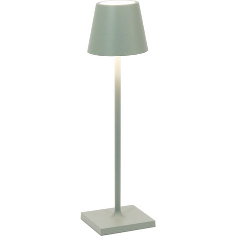 Lampada a led da tavolo Poldina Pro Micro Salvia ricaricabile e dimmerabile con batteria fino a 12 ore