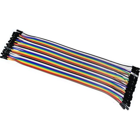 Vente directe d'usine de câble ruban 40P DuPont femelle-femelle double extrémité 1P, de 20 cm de long.