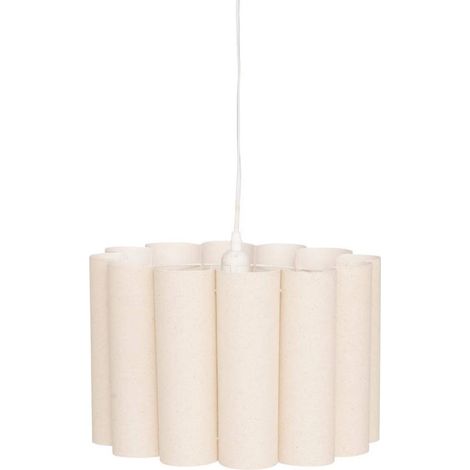 Lampe Suspension en Tissu "Rona" 37cm Beige (1/3)