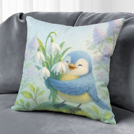 Housse de coussin fleurs imprimées, décoration canapé maison,45×45cm (1/5)