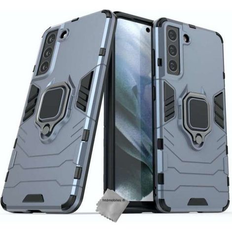 Coque Rigide - Samsung Galaxy S21 FE 5G - Protection Antichoc - Support Vidéo Intégré - Film Écran Inclus - Bleu Foncé - 1 Pièce