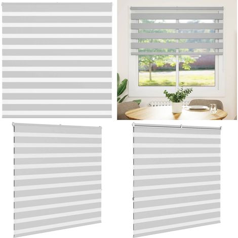 vidaXL Zebrarollo Hellgrau 140x150 cm Stoffbreite 135,9 cm Polyester (1/5)