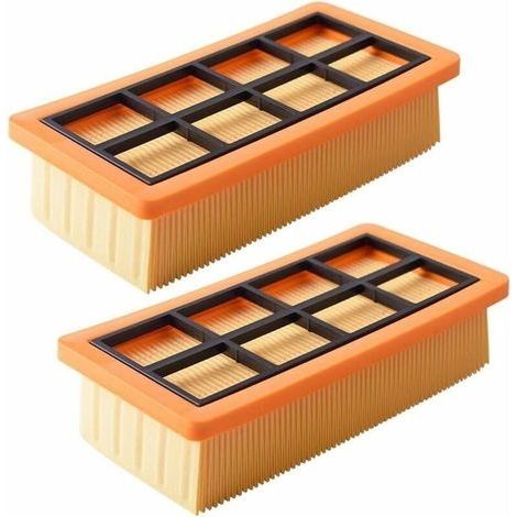 Lot de 2 filtres de remplacement pour aspirateurs Kärcher AD 3200, AD 3 Premium, AD 4 Premium – Filtre plissé plat – Retient micros poussières (1/5)