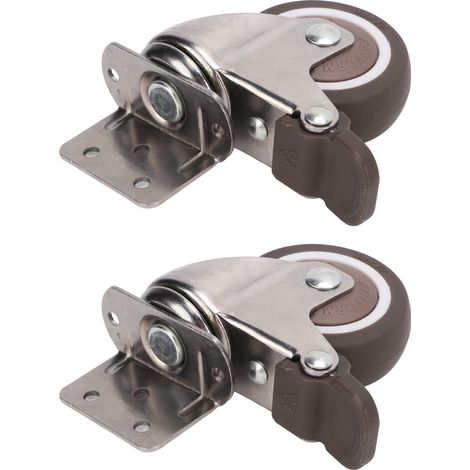 L-förmige Stützräder mit Bremse, aus strapazierfähigem TPE-Gummi, Metall, 360° drehbar, flexibel und geräuscharm. (1/5)