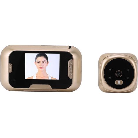 Sonnette vidéo avec judas, caméra, prise de photos automatique, angle de vision de 120°, vision nocturne infrarouge, étanche, pour appartement (1/5)
