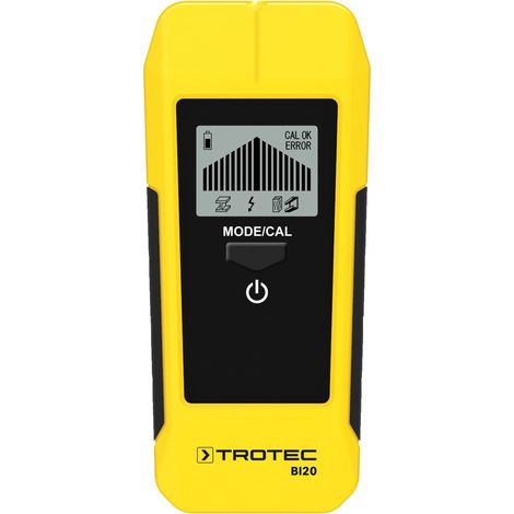 Trotec – Scanner mural BI20 – Détecteur de métaux, câbles électriques et bois jusqu'à 50 mm – Alarme visuelle et sonore – Utilisation simple