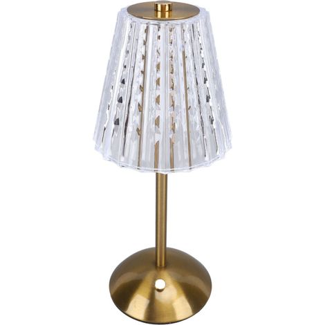 Lámpara de mesita de noche LED inalámbrica de cristal, regulable, 3 temperaturas de color, control táctil, recargable por USB, para uso doméstico. (1/5)