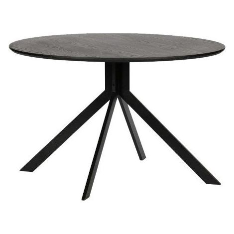 Table à manger ronde design 120cm bois noir SIDE