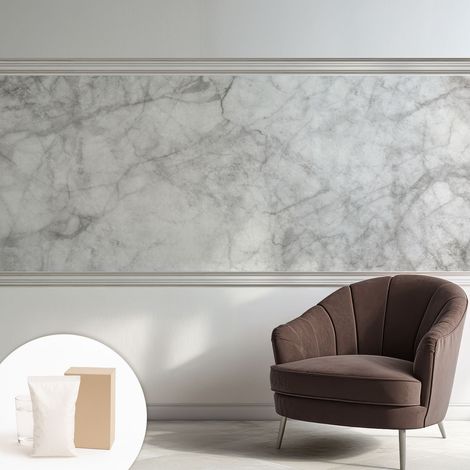 Papier peint intissé classique moderne pour salon et chambre à coucher Décoration rapide avec colle Élégance marbrée 250x104 cm (1/5)