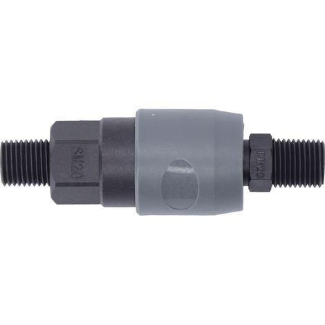 Raccord pneumatique rapide type C en acier plastifié SM20+PM20, coupleur auto-bloquant pour compresseur d'air, accessoire tuyau PU, embout femelle et mâle, connecteur étanche. (1/5)