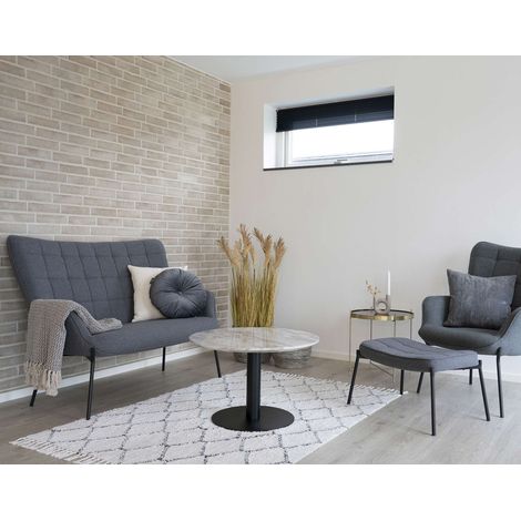 Valverde - table basse ronde - effet marbre - noir - 70 cm (1/5)