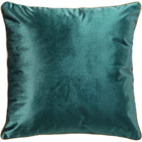 Coussin Déco Velours "Noria" 45x45cm Bleu Pétrole (1/4)