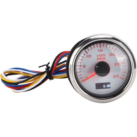 52mm Pointeur Tachymètre Jauge Rétroéclairage Rouge Universel pour Moto Camion Bateau Moteur à Essence 930V. (1/5)