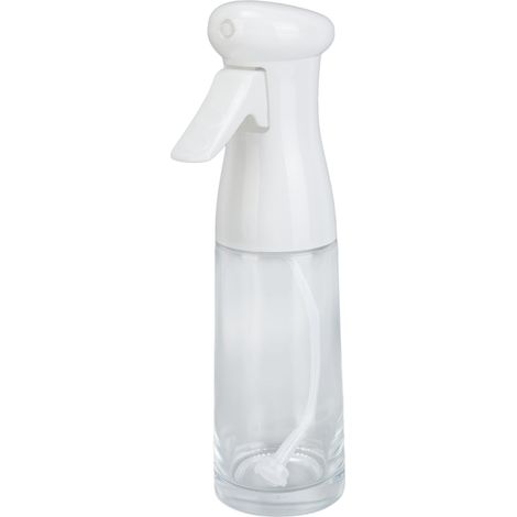Flacon pulvérisateur d'huile 300ml haute pression, vaporisateur à huile pour barbecue et pâtisserie avec poignée ergonomique et contrôle visuel, couleur blanc.