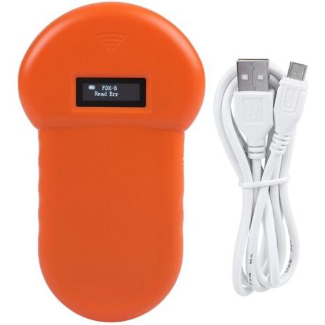 QORVA-Scanner tenu dans la main d'animal familier de puce de chien de RFID de lecteur d'animal de puce d'identification d'OIN d'affichage à cristaux liquides de 134.2Khz (1/5)