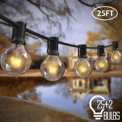 Guirlande lumineuse extérieure 7,62m 25 ampoules G40ÉtanchesÉclairage enfichable pour jardin, balcon, terrasseDistance 30 cm (1/5)