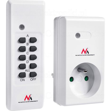 MACLEAN, MCE151, SET DI PRESE RADIOCOMANDATE CON TELECOMANDO, MASSIMO 3.600 W, COLORE: BIANCO (1) (1/4)