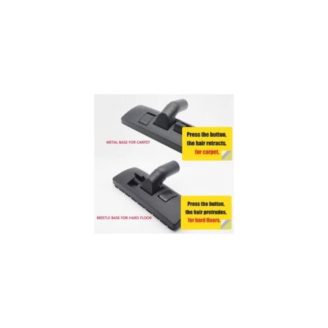 Ede Brosse d'aspirateur universelle en plastique de qualité supérieure avec pédale à deux positions, noire, 265 x 85 mm (1/3)