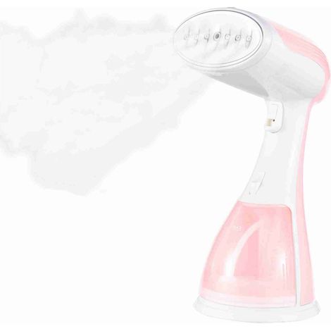 Défroisseur à Main 1350W avec Réservoir d'eau 300ml Amovible - Défroisseur de Textiles pour Vêtements, Rideaux et Décoration (ABS, 27x14cm, 1.46m, Bleu/Vert/Rose, 1 Défroisseur + 1 Tasse 100ml + 1 Bro (1/4)