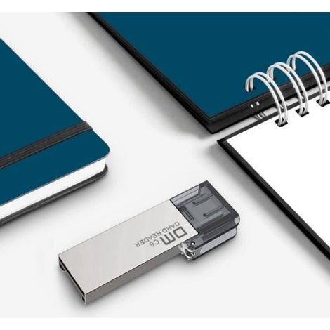 Lecteur De Carte - Alliage De Zinc - USB Type C SD TF - Compatible Jusqu'à 256 Go - Argent - 1 Pièce (1/4)