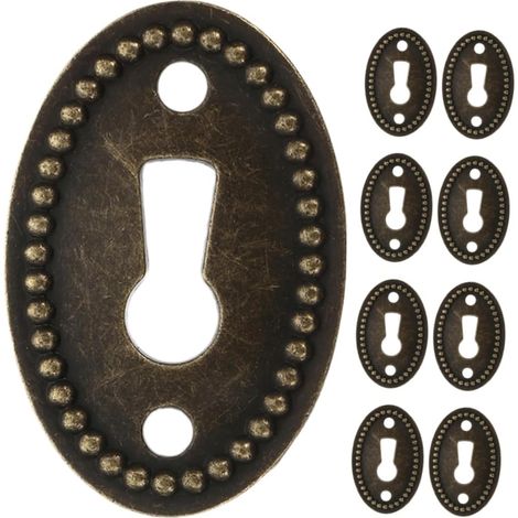 Lot de 12 cache-serrures ovales pour meubles, plaques d'insertion (1/5)