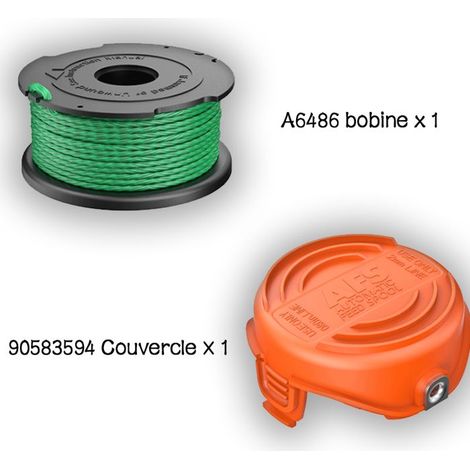 KLVGTIFS PU - 1PC bobines de fil vert pour débroussailleuse Black & Decker GL7033 GL8033 GL9035 A6482 (1 Bobine de fil+1 Couvercle de Bobine) (1/3)