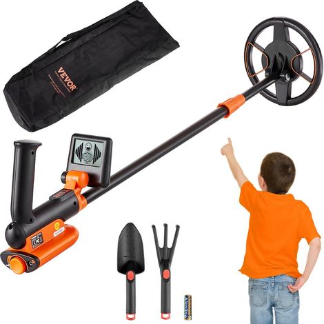 Détecteur de Métaux Enfant, Bobine Étanche 15,2 cm avec Écran LCD, Longueur Ajustable 66 cm-91,4 cm, Léger pour Détection de (1/5)