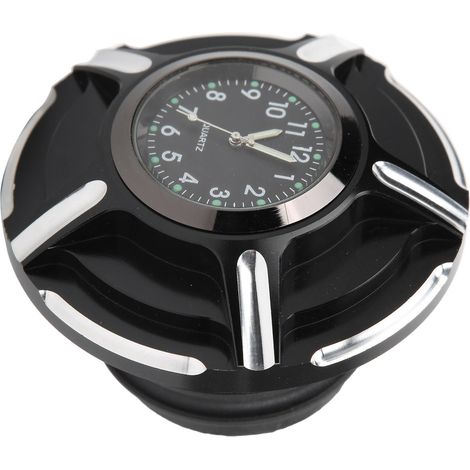 Bouchon de réservoir d'essence avec horloge pour moto Defender FXDP 2001-2004, noir (1/5)