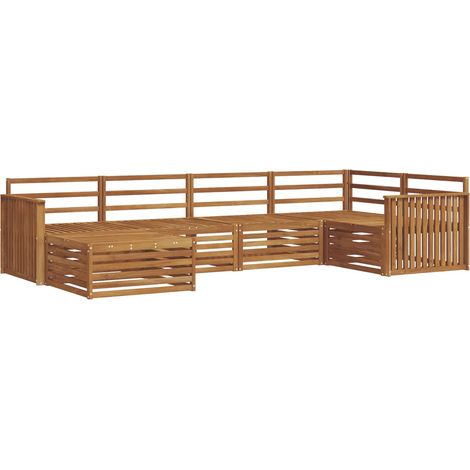 Outdoor-Sofagarnitur 6 pcs Natur Massivholz Akazie vidaXL