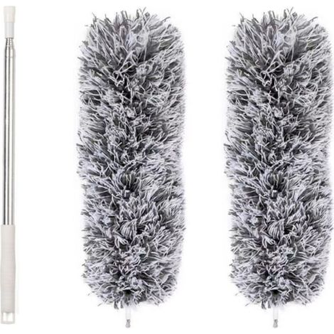 Plumeau Télescopique, Plumeau Poussière Lavable en Microfibre avec Manche Extensible en Acier Inoxydable jusqu'à 95 inch Plumeau pour Poussière, Toile D'Araignée, Plafond, Voitures (1/5)