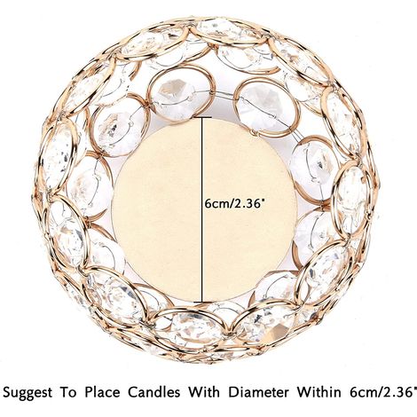 Set di 2 portacandele a lume di candela in metallo dorato di lusso in metallo alto 12 cm centrotavola per matrimoni ornamenti soggiorno di Natale (grande) (1/5)
