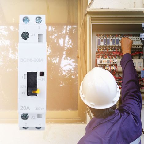 Hausanschluss-Wechselstromschütz 2P20A mit manueller Steuerfunktion für 230V-Gebäudeinstallationen (2NC) (1/5)