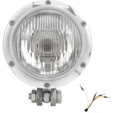 Retro 12V runder Frontscheinwerfer für Motorräder, Fern- und Abblendlicht, universelles helles gelbes Licht (1/3)