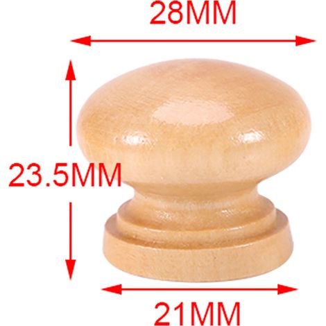 10 Griffe aus Naturholz für Küchenmöbel, Schubladen und Schränke – 28 mm Türknauf (1/2)