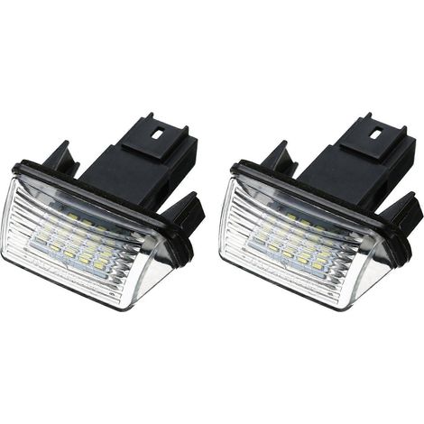 luces LED de matrícula de 12 V y 6500 K con 18 LED, luz blanca brillante para Peugeot 206/307/308 y Citroën C3/C4.