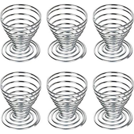 BEBUSINGOTO Lot de 6 coquetiers en acier inoxydable à ressort - 5 x 5 cm - Portable et utile (1/5)