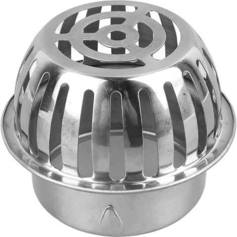 Crépine d'évacuation en acier inoxydable, grille d'évacuation de sol en forme de dôme, canalisation anti-obstruction extérieure pour salle de bain ou cour. (1/5)