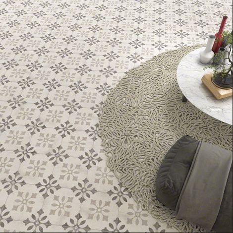 Aelle - Carrelage sol / mur effet ciment 20x20 cm PUKAO BLANCO NASSAU - Vendu par boîte de 1 m² (1/3)