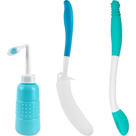 3 aides essuyage toilettes pliables, accessoires pour personnes handicapées (1/5)